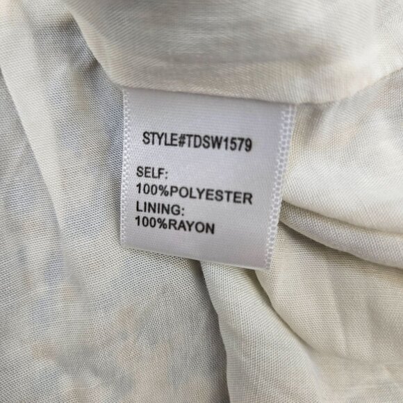 Louna Blue Daisy Chiffon Puff Sleeve Boho Blouse Size Medium - Picture 6 of 6